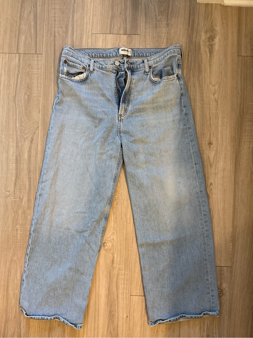 Agolde Straight Leg Jeans 32 Light Blue Good